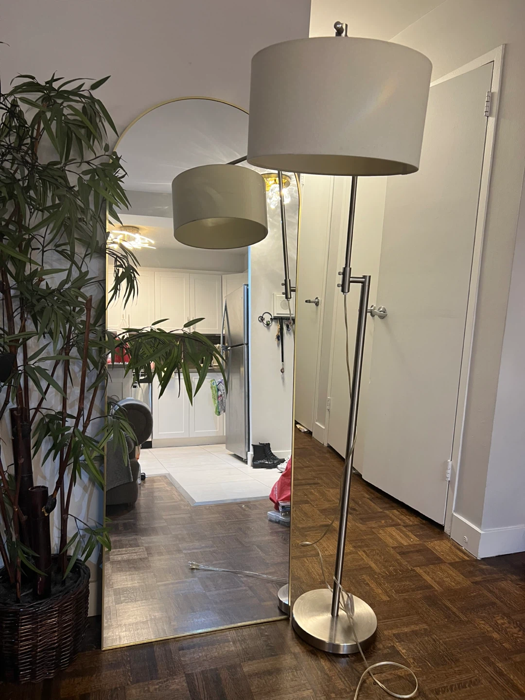 Silver Floor Lamp with Two Lights🥕