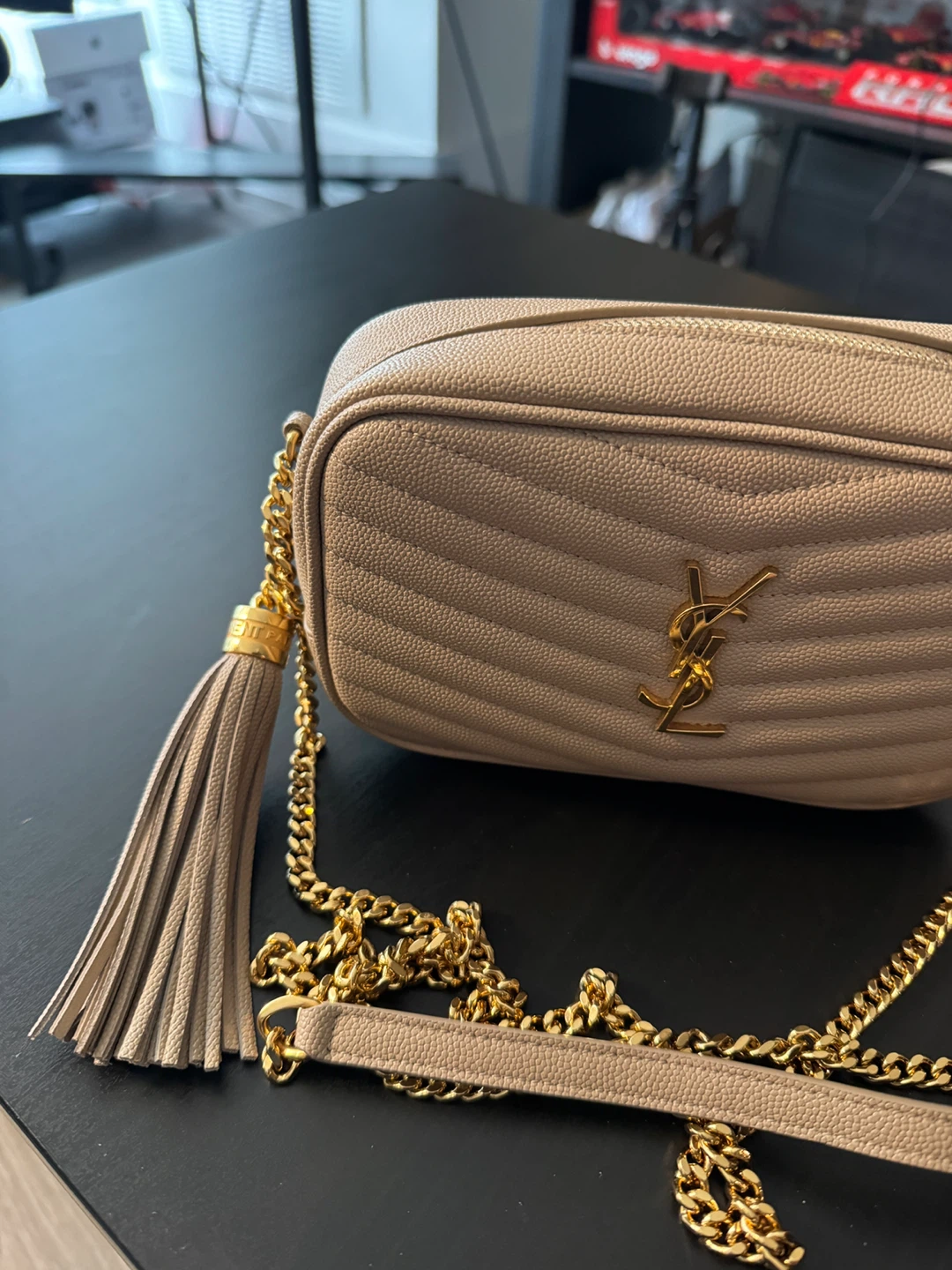 Saint Laurent Lou Camera Bag - Beige Leather