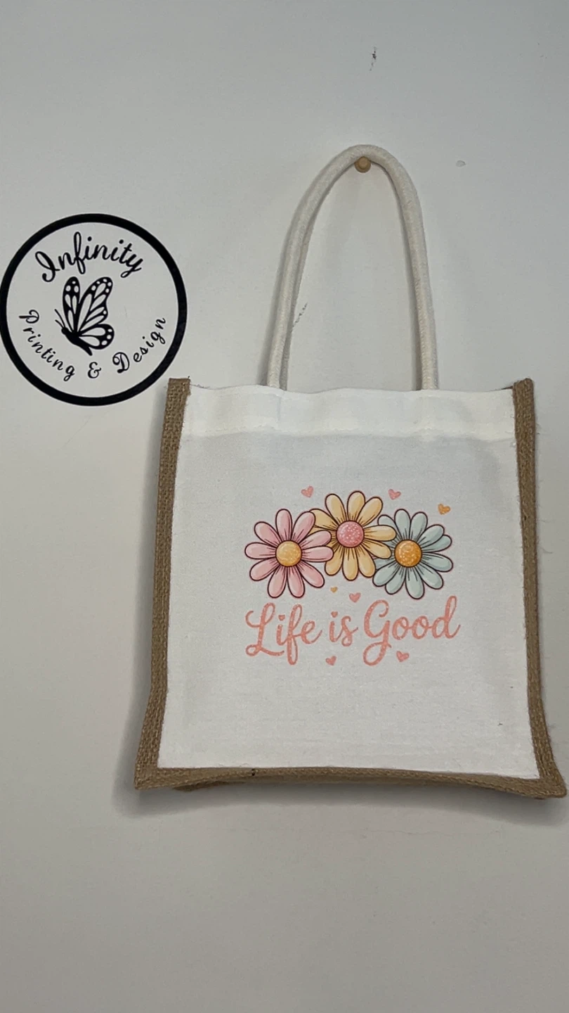 Jute Tote Bag with Various Designs