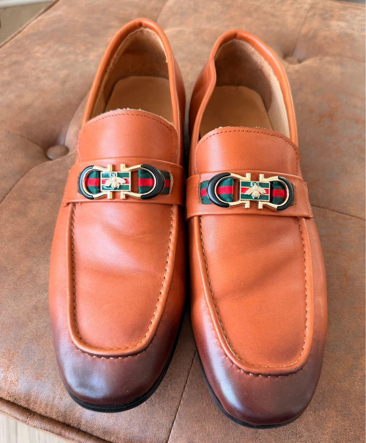 Men's Brown Leather Loafers Gucci