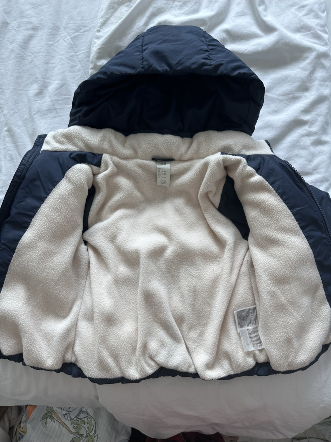 H&M Navy Blue Puffer Jacket with Fleece Lining - photo 4