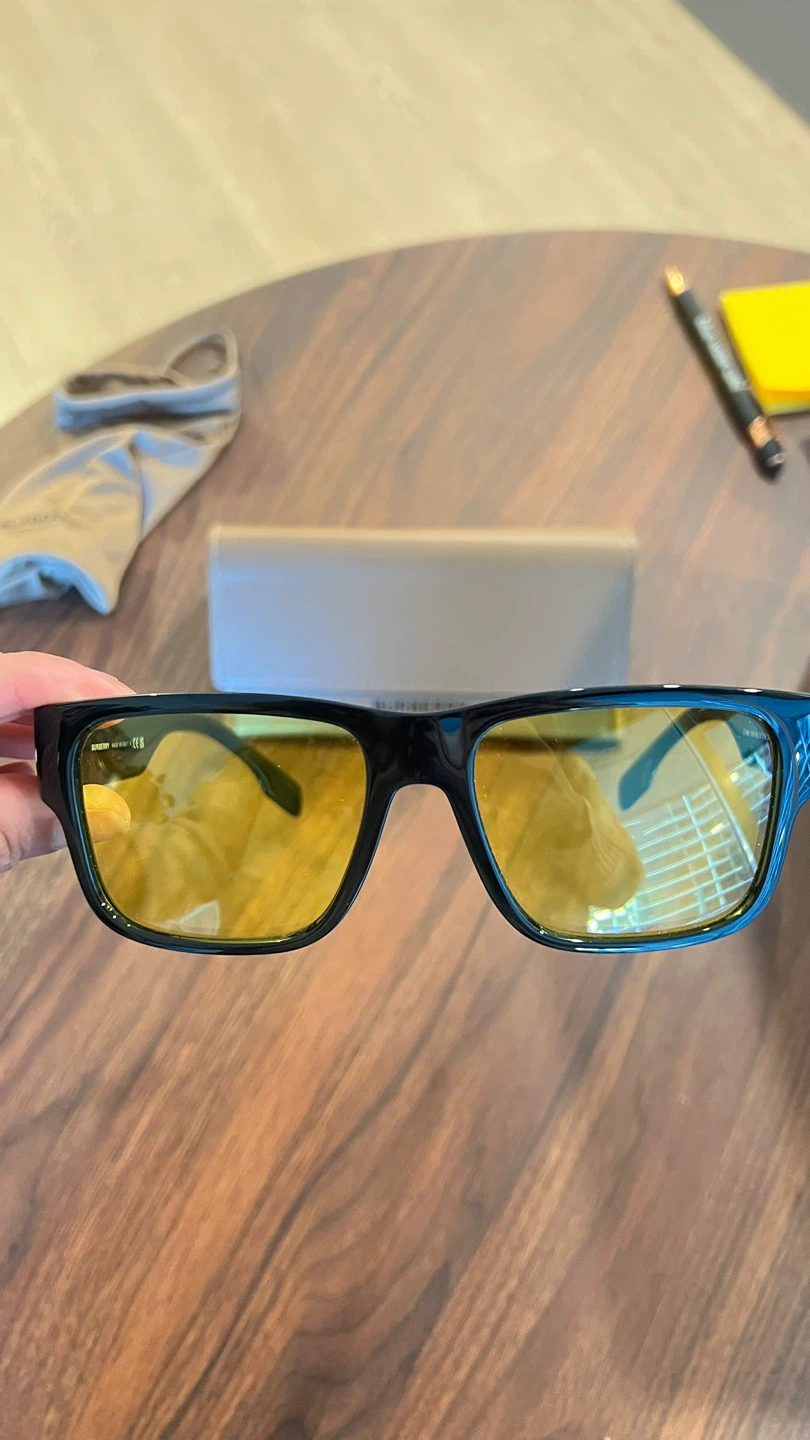Burberry Black Sunglasses with Yellow Lenses