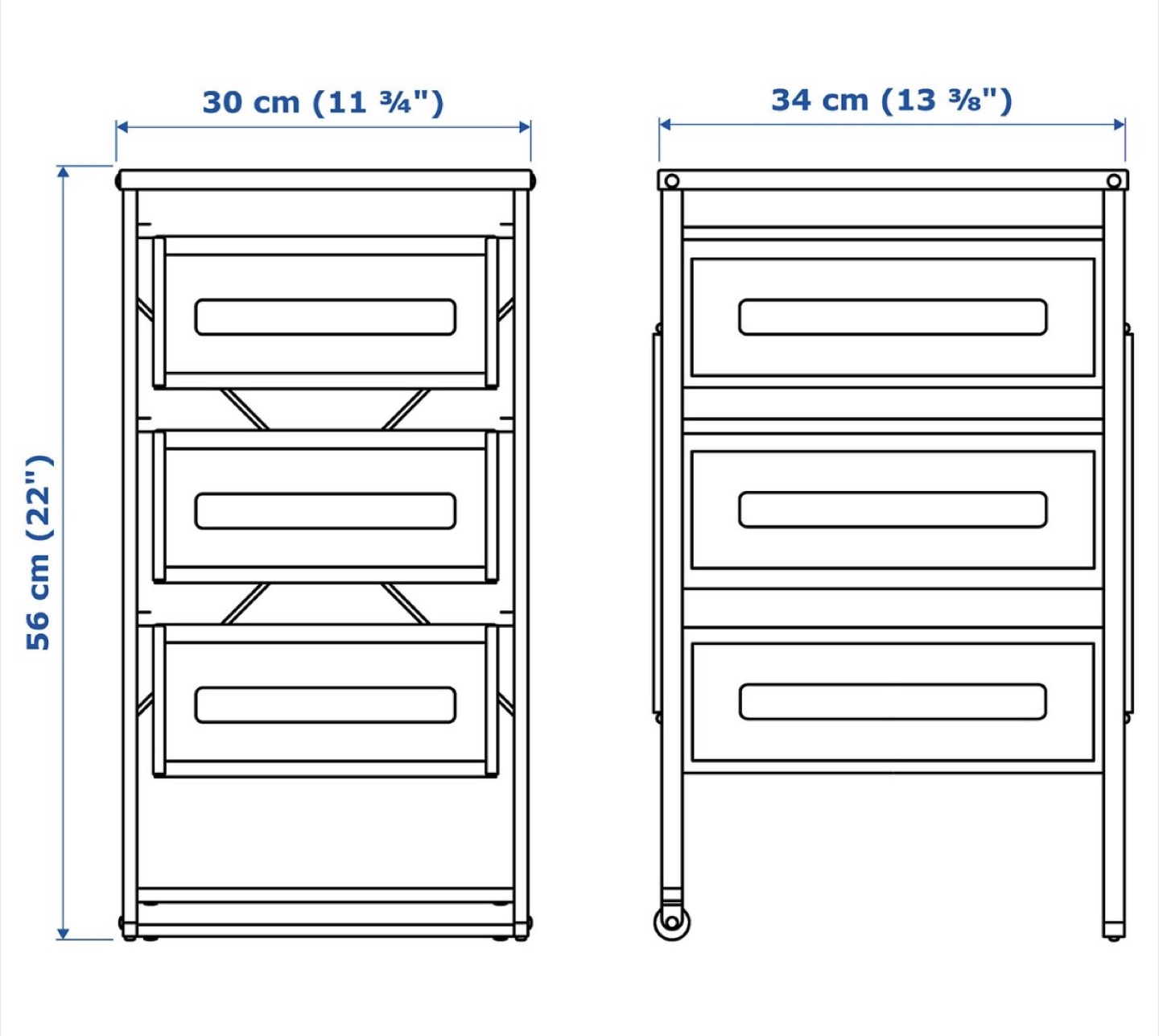 IKEA LENNART 3-Drawer Unit, White - photo 3