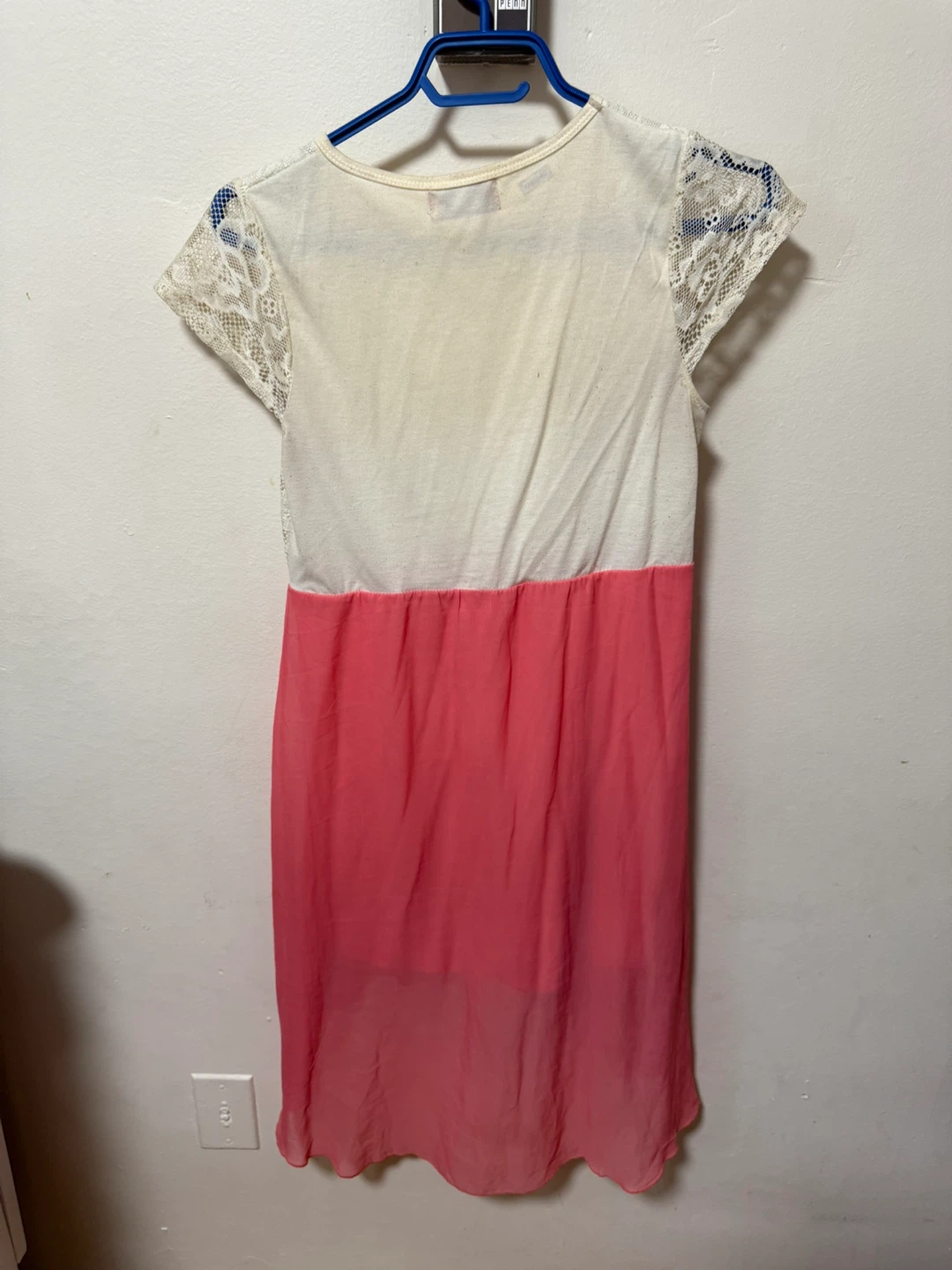 Girls Lace & Chiffon Dress - Pink & Cream - photo 4