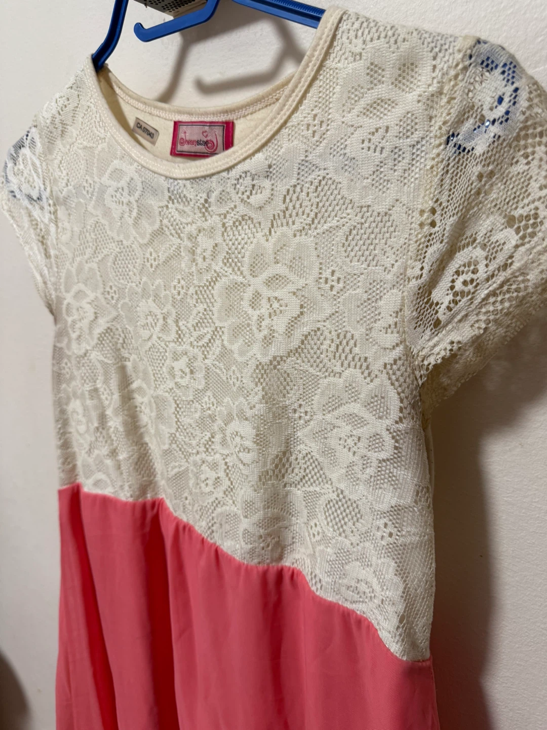 Girls Lace & Chiffon Dress - Pink & Cream - photo 2