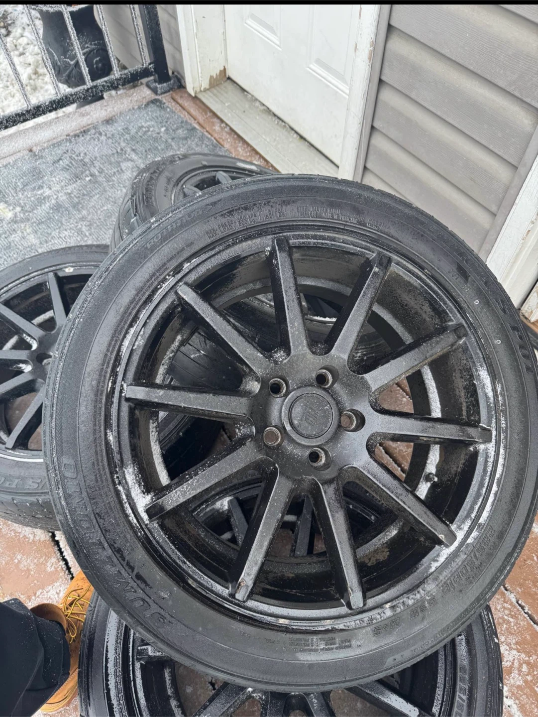 Set of 4 Black Alloy Wheels - photo 3