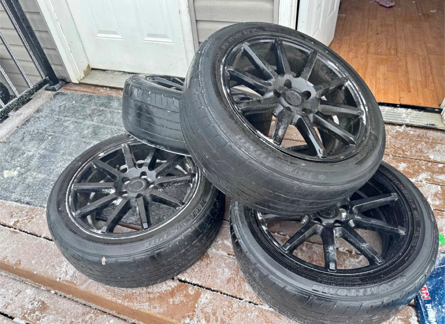 Set of 4 Black Alloy Wheels - photo 2