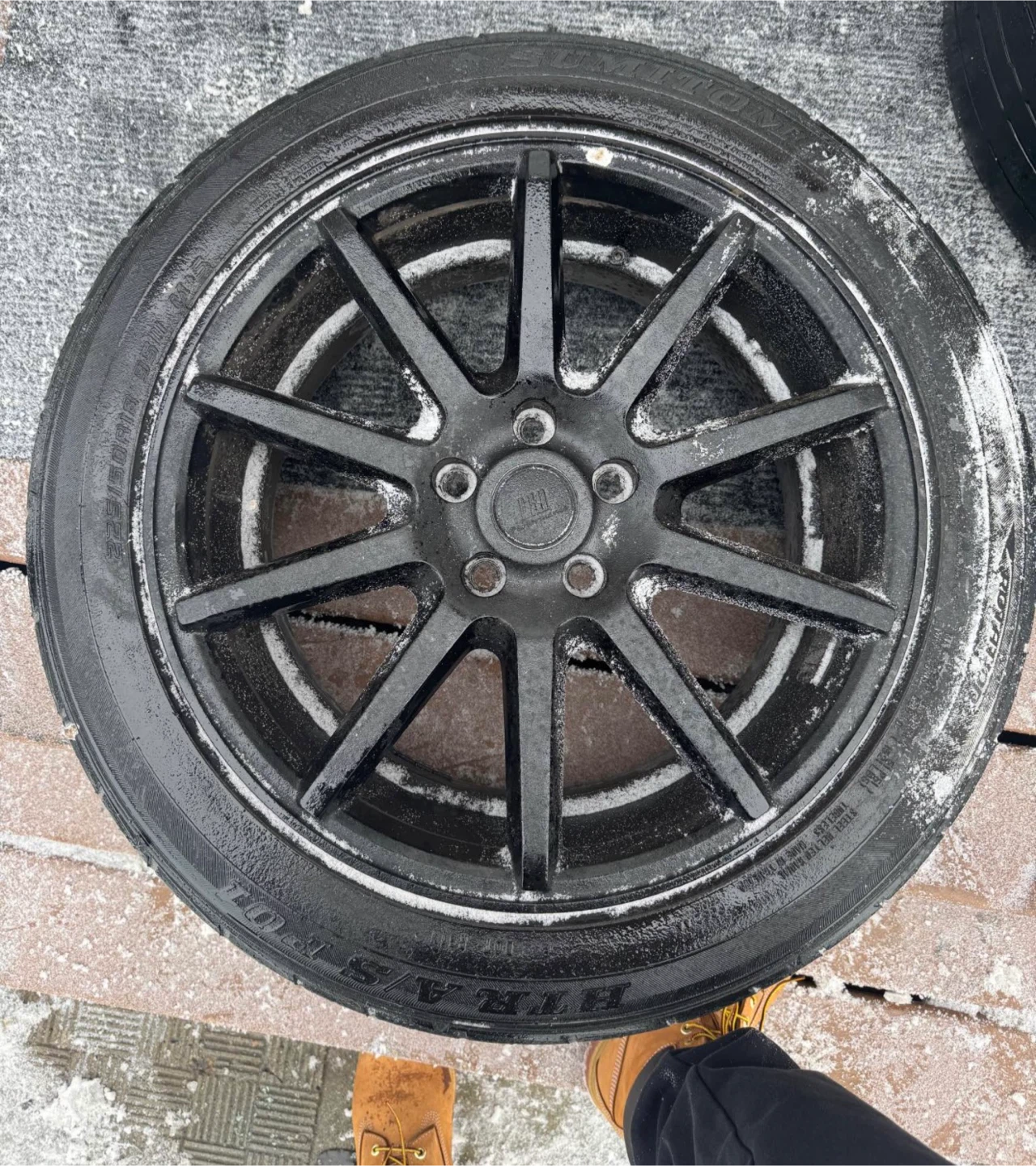 Set of 4 Black Alloy Wheels - photo 4