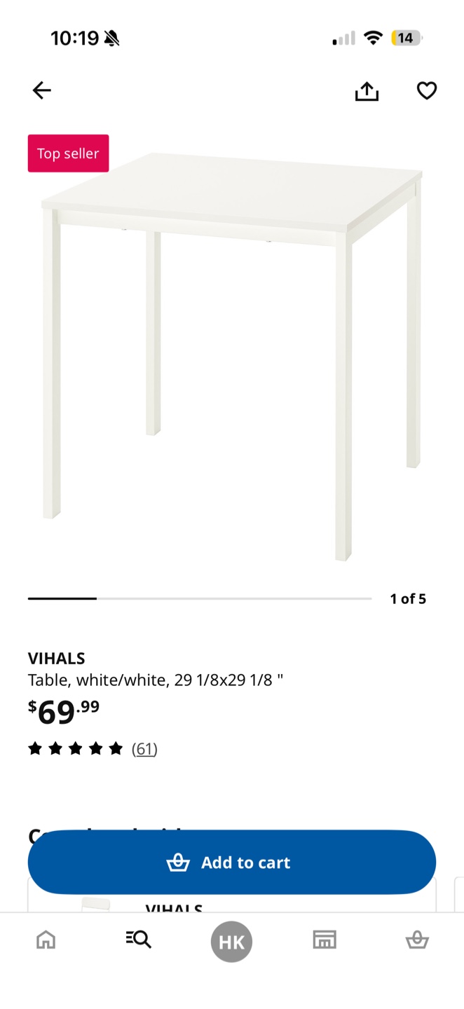 IKEA VIHALS Table, White