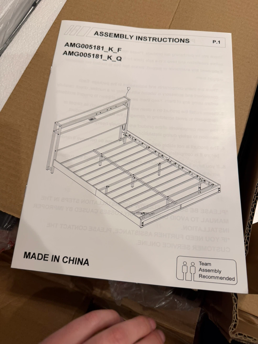 Queen Size Bed Frame with Headboard - photo 3