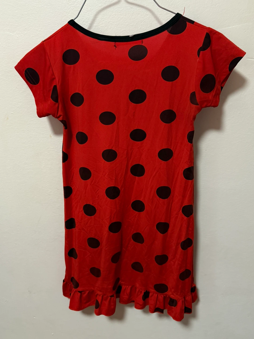 Kids Red Black Polka Dot Dress with Bow - photo 5