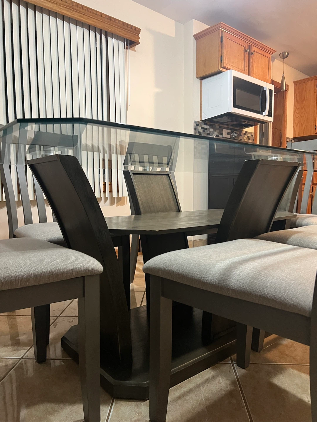 Glass Top Dining Table with 6 Chairs - photo 4