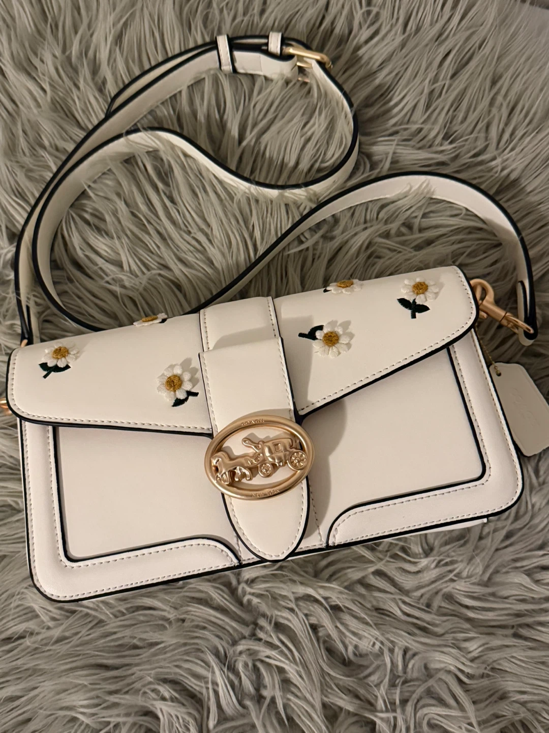 Coach White Leather Daisy Shoulder Bag