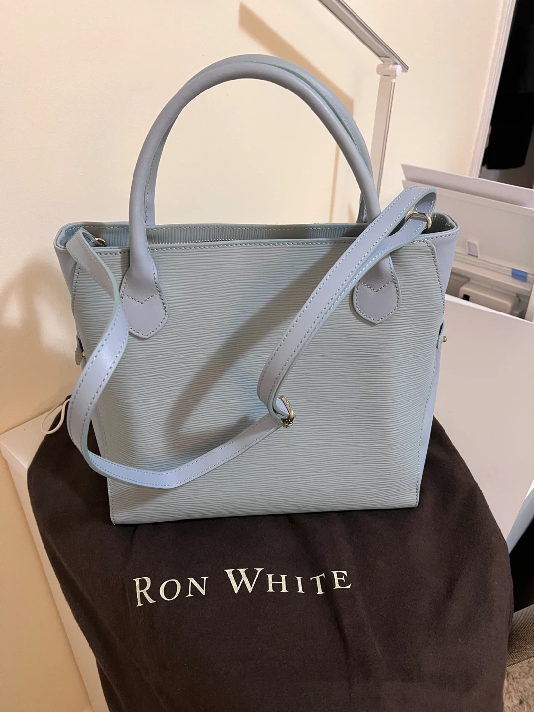 Ron White Light Blue Leather Handbag - photo 3
