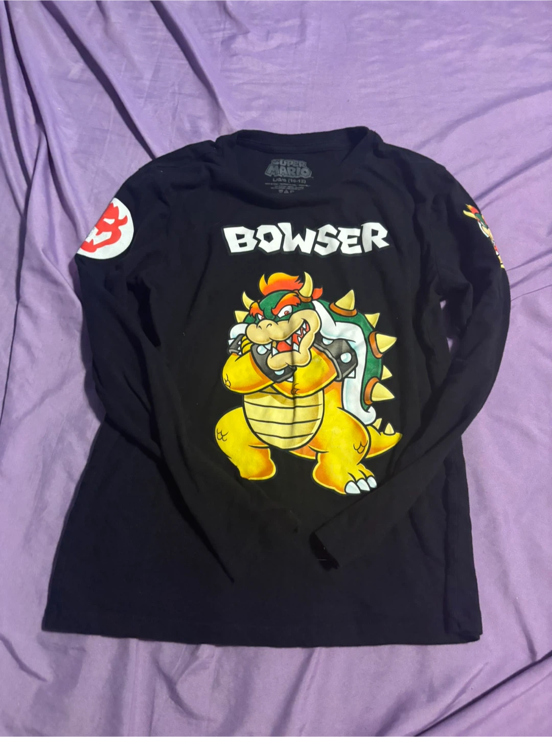 Super Mario Bowser Long Sleeve T-Shirt L/G (10-12)