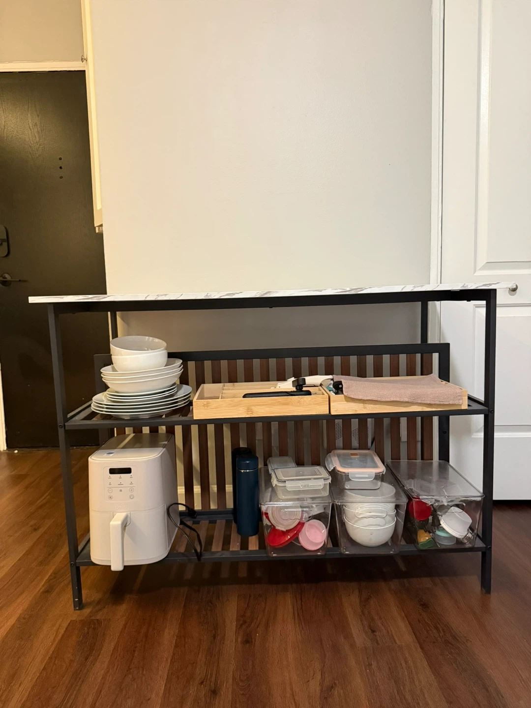 Bar Table with storage space + 2 Stools - photo 4