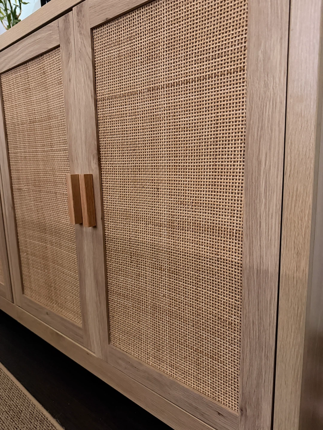 Wooden Cabinet with Cane Doors - photo 2