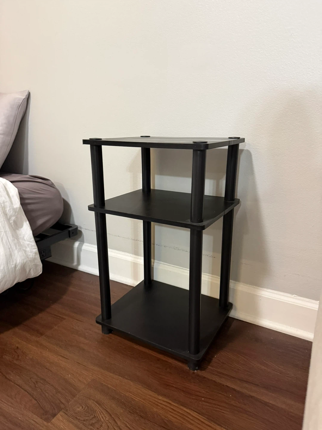 Black 3-Tier Nightstand End Table