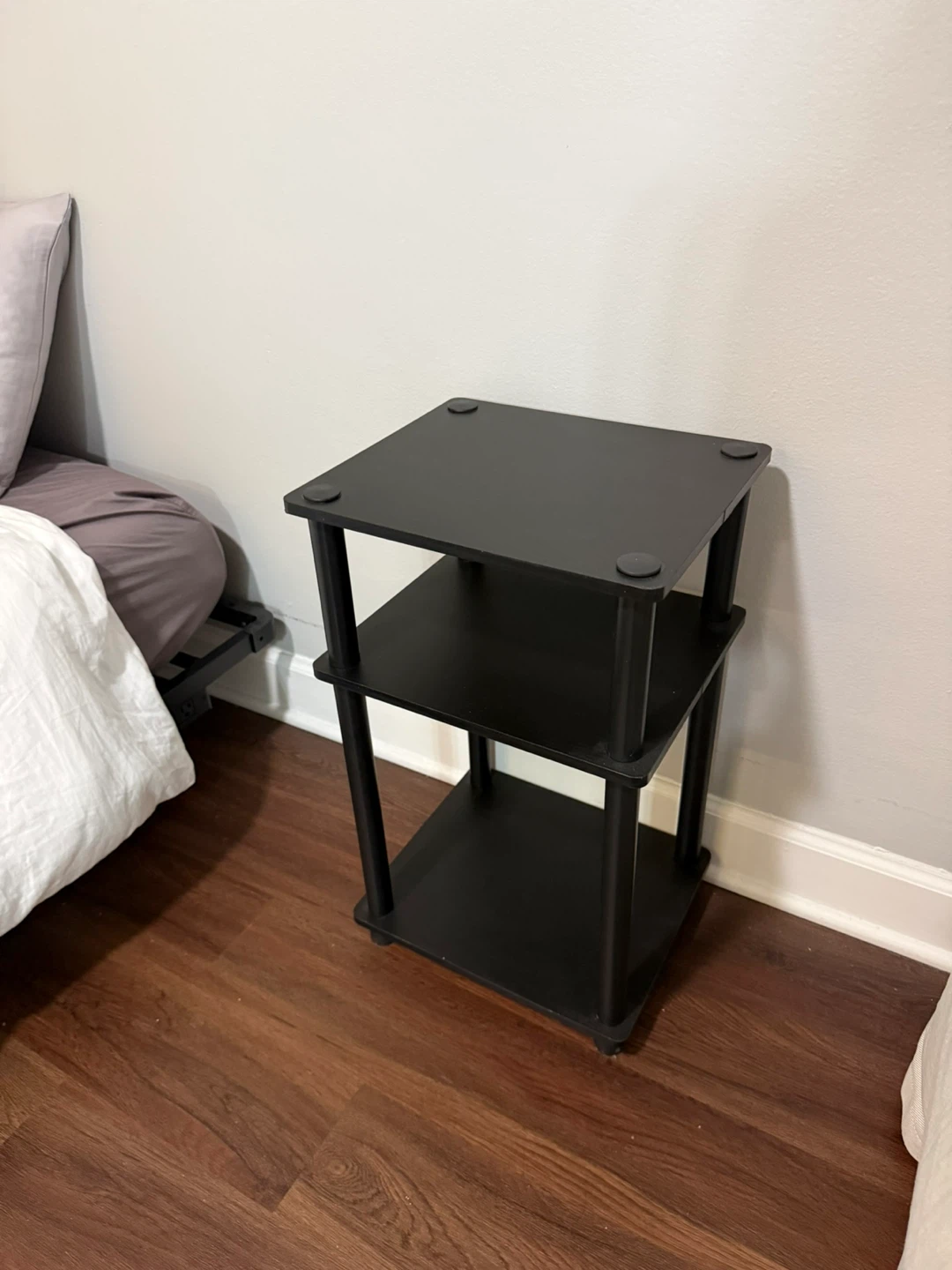 Black 3-Tier Nightstand End Table - photo 3