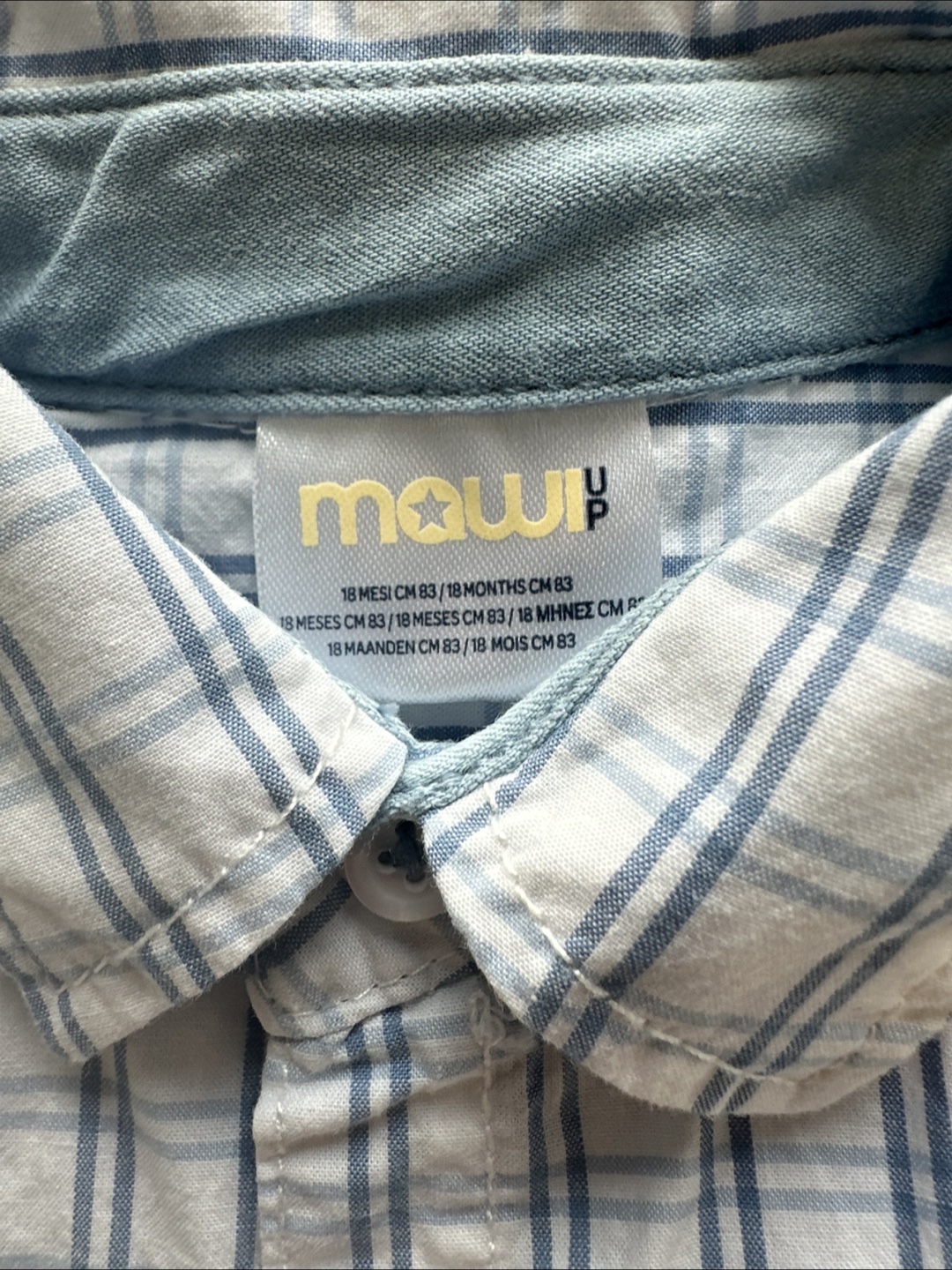 Mauri Up Plaid Button-Up Shirt and Denim Shorts Set - 18 Months - photo 3