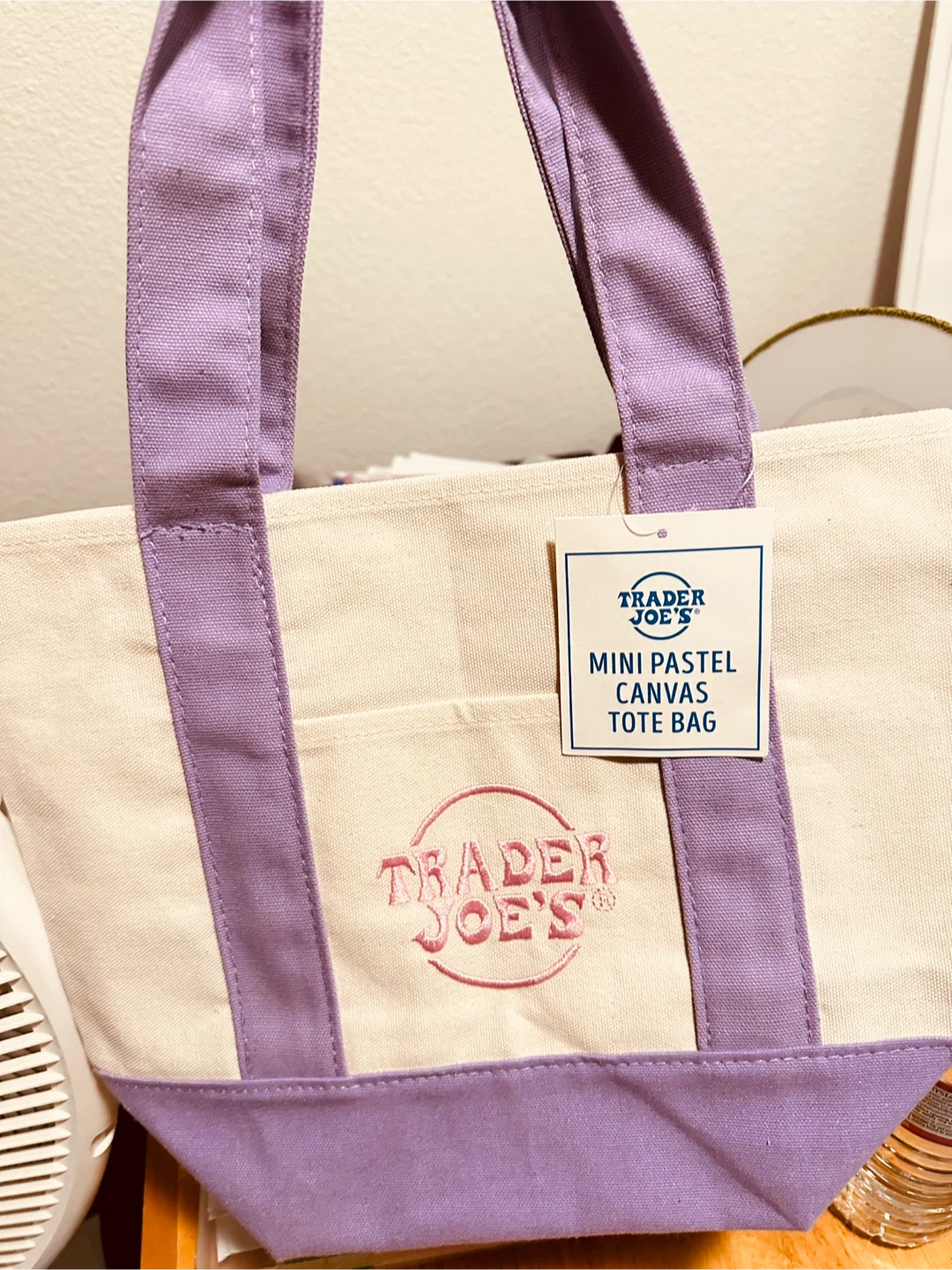Trader Joe's Mini Pastel Canvas Tote Bag - photo 2