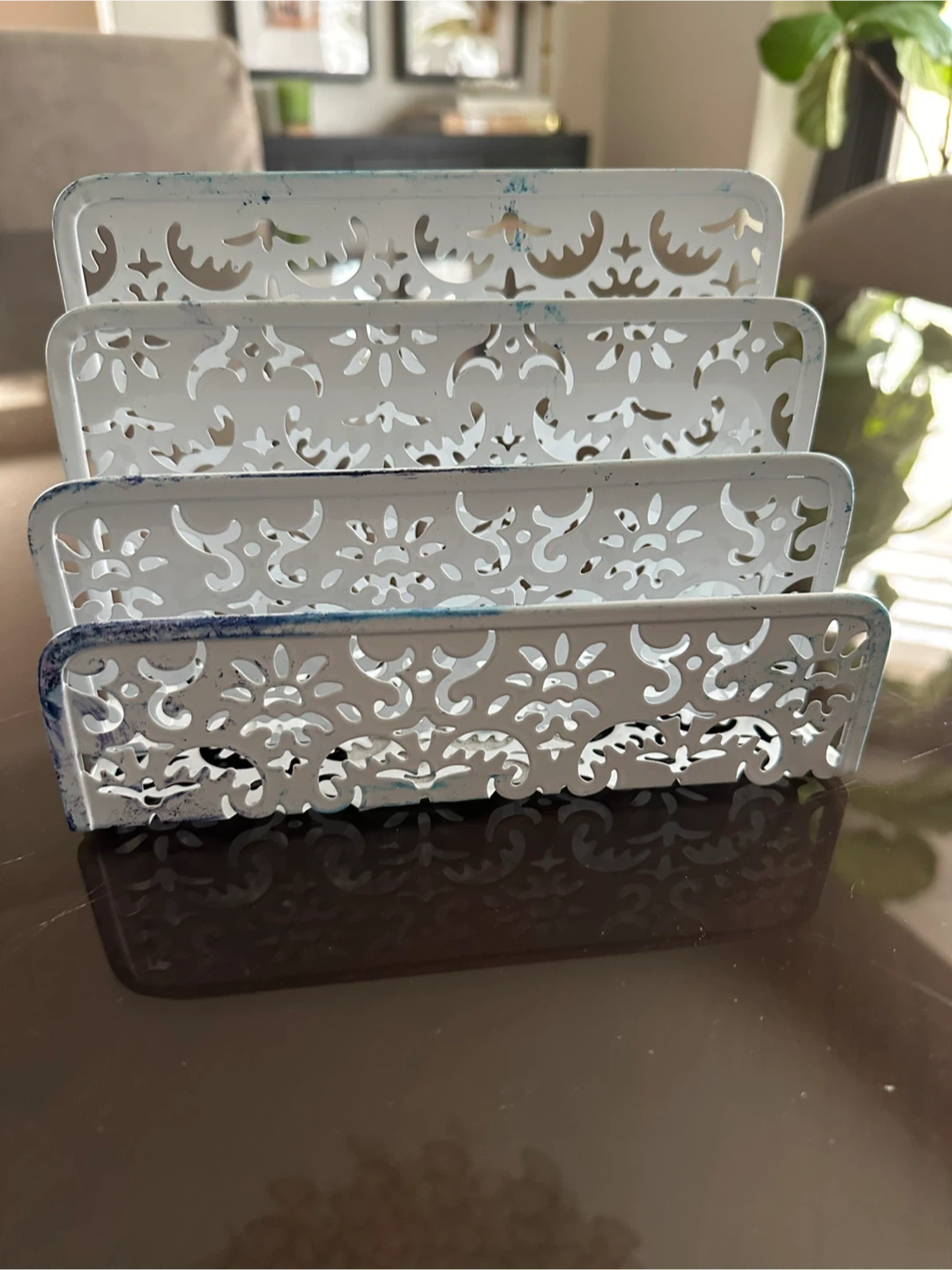 White Metal Desktop Letter Sorter Organizer 🥕 - photo 2