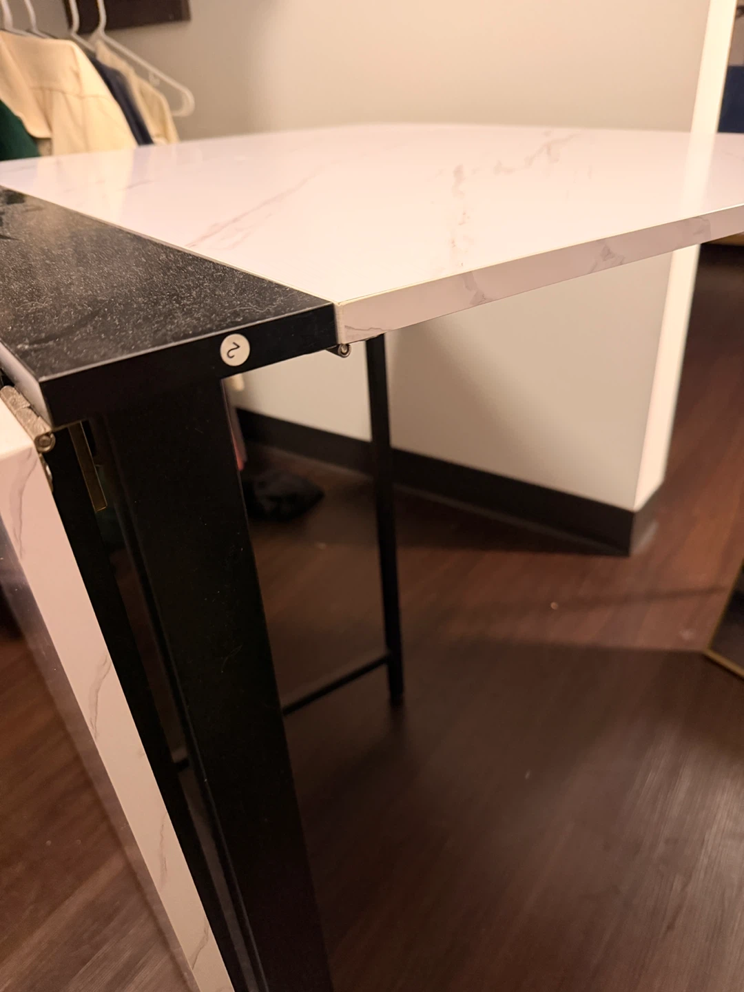 Marble and Black Foldable Table - photo 3