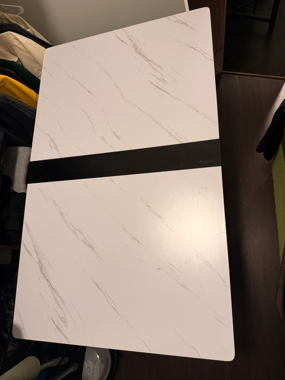 Marble and Black Foldable Table - photo 2