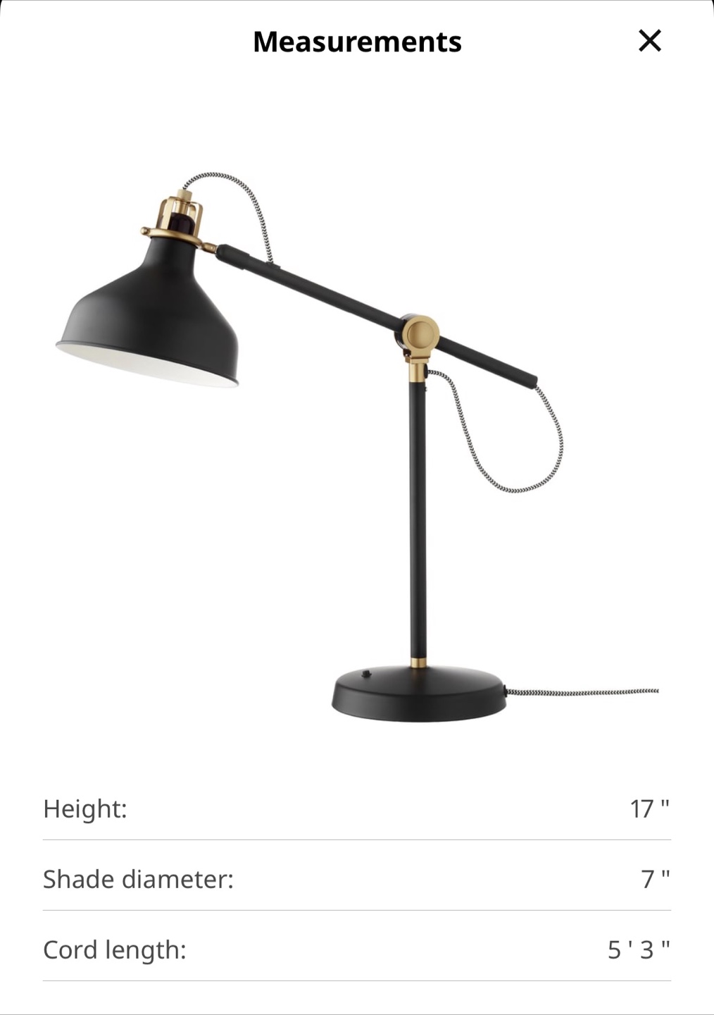 IKEA RANARP Work Lamp, Black - photo 4
