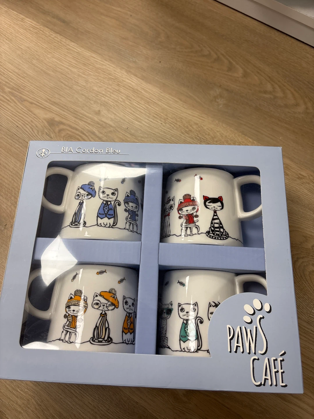 BIA Cordon Bleu Paws Cafe Set of 4 Mugs