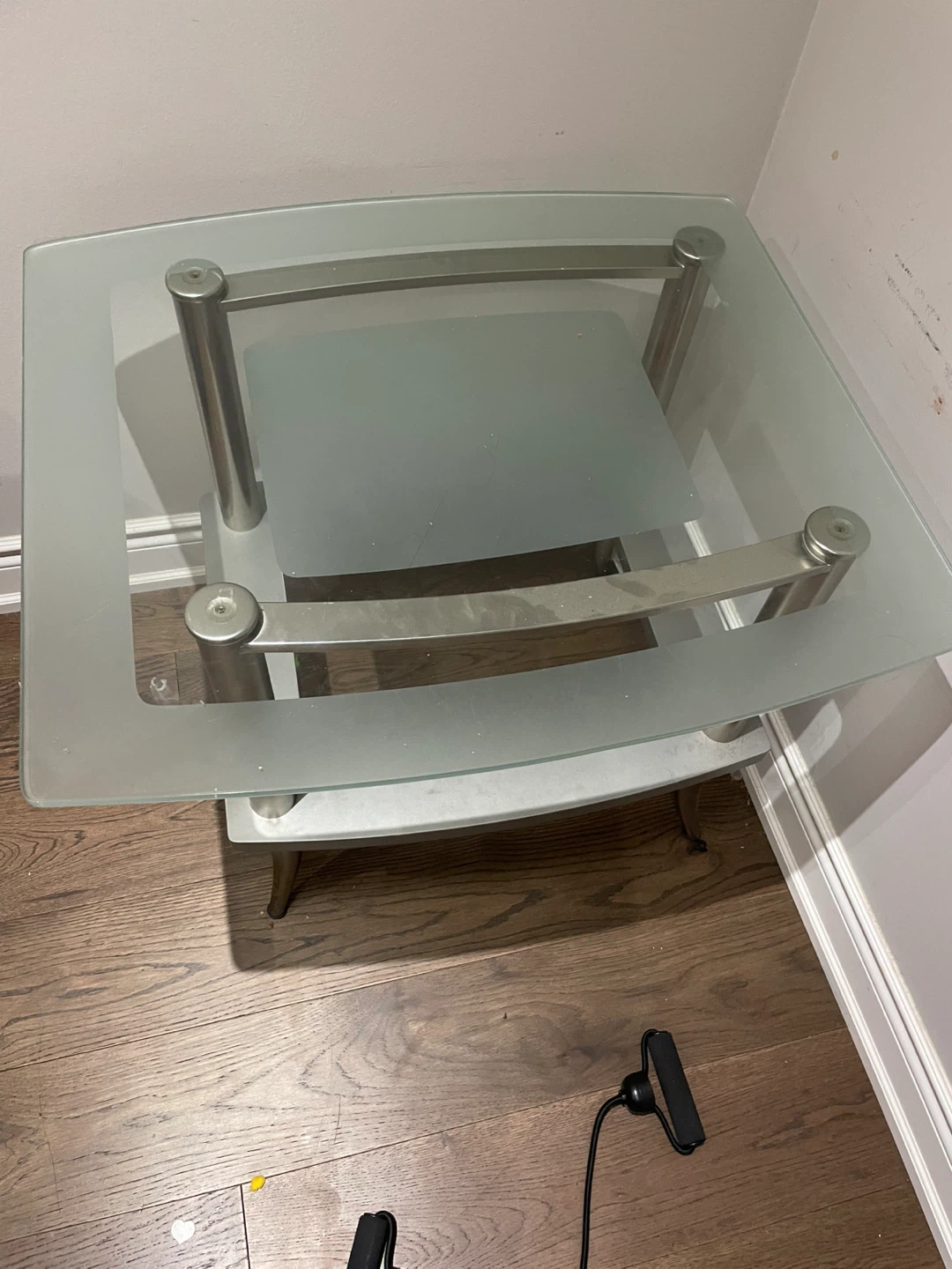 Glass and Metal End Table