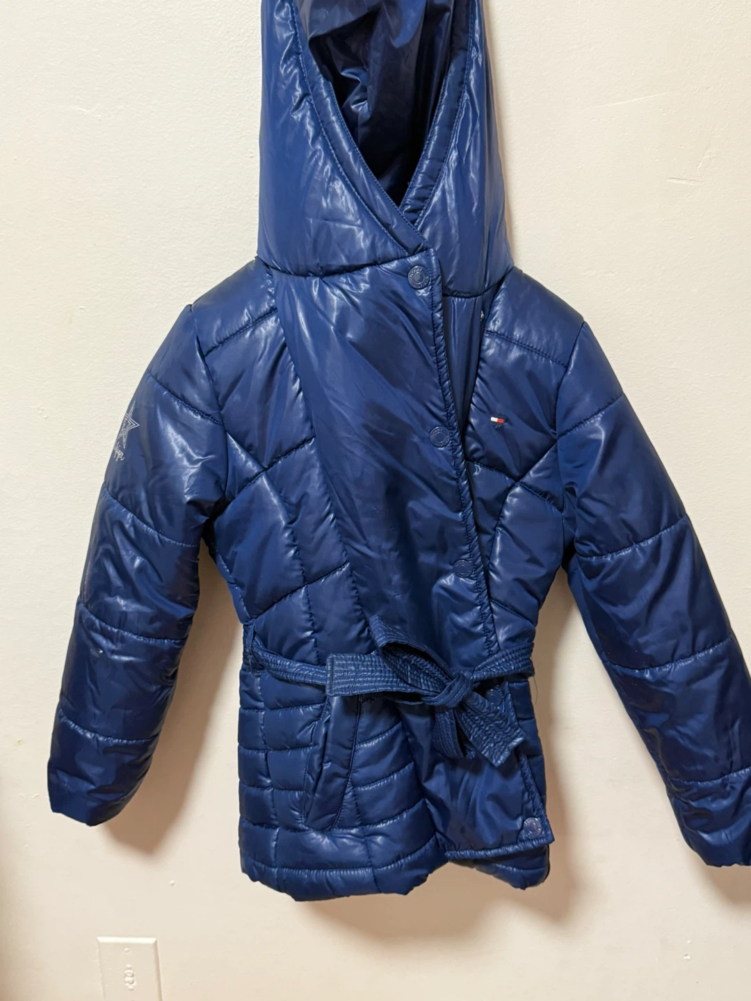 Tommy Hilfiger Blue Puffer Jacket with Belt