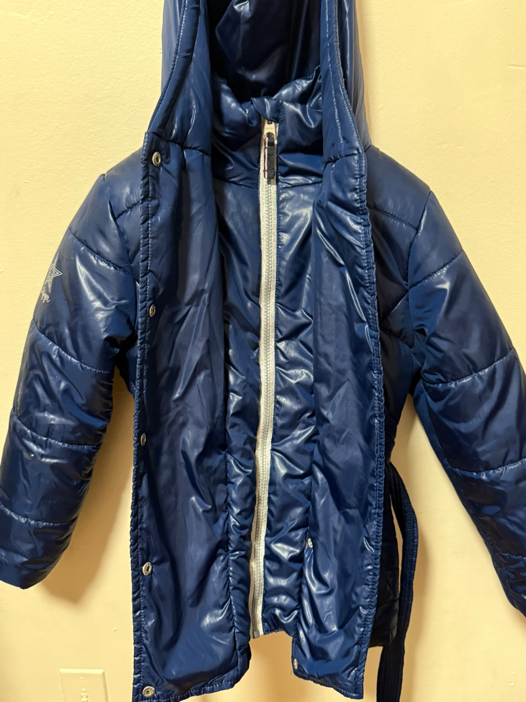 Tommy Hilfiger Blue Puffer Jacket with Belt - photo 3