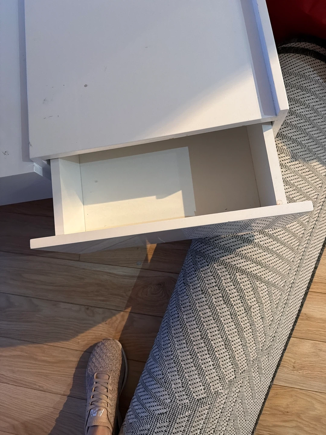 LIFT White Modern Coffee Table with Drawer - photo 4