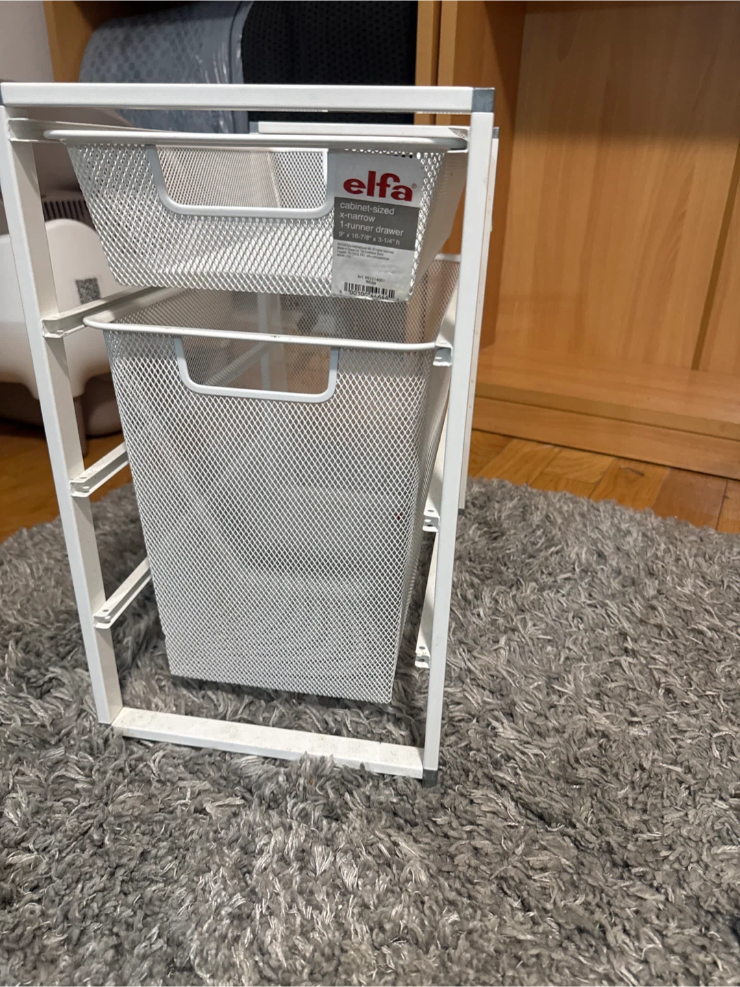 Elfa Cabinet-Sized X-Narrow 3-Runner Drawer Unit White