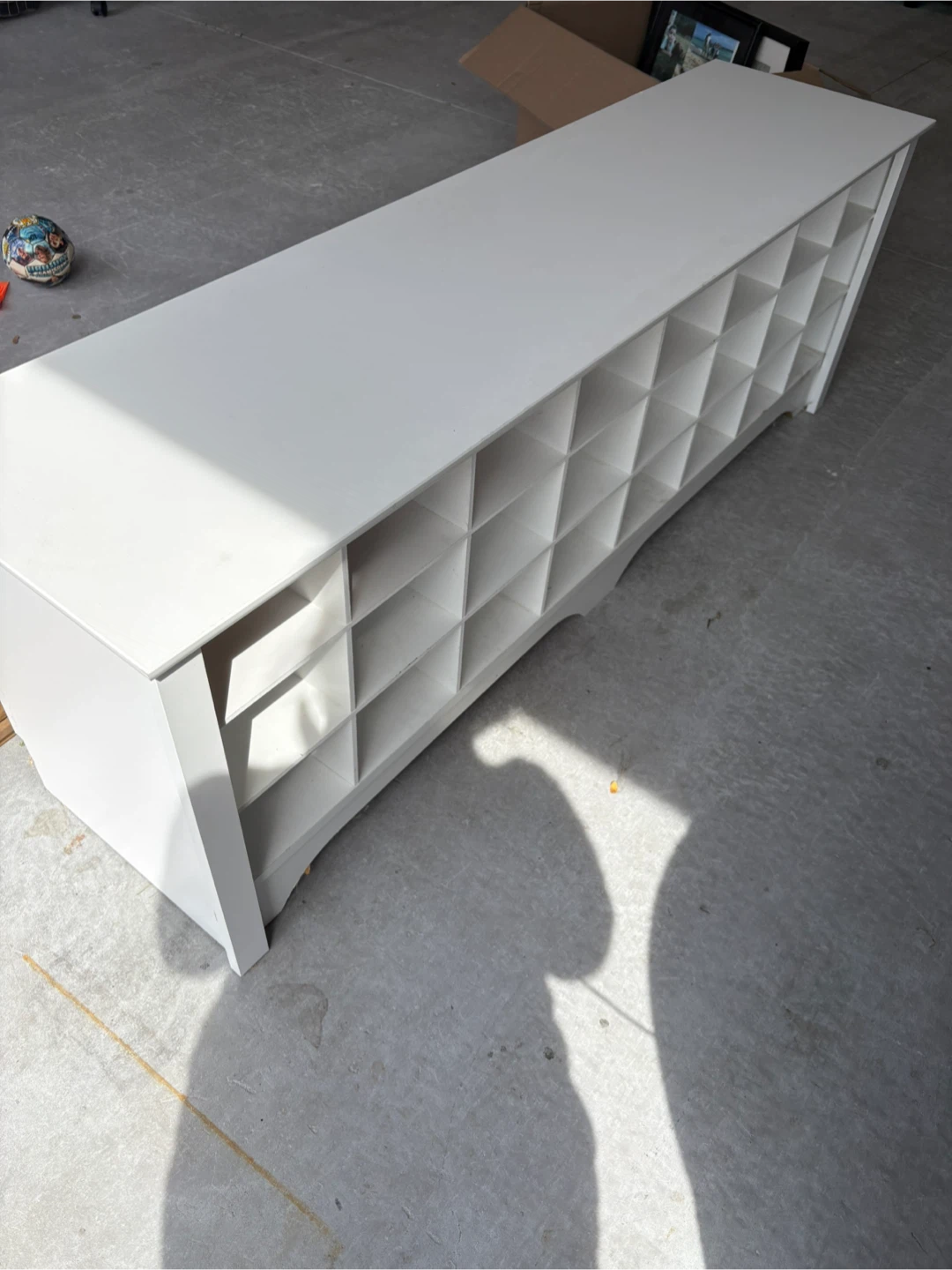 White Storage Bench with 24 Cubbies - photo 2