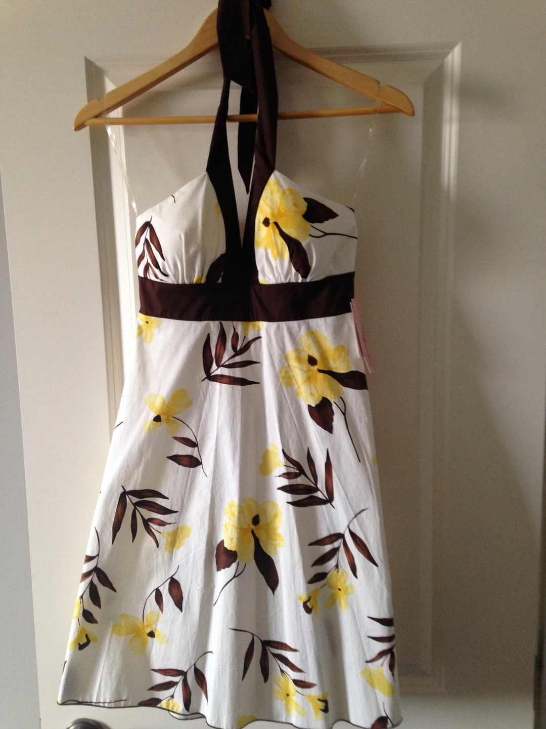 White Floral Halter Dress - Size 3