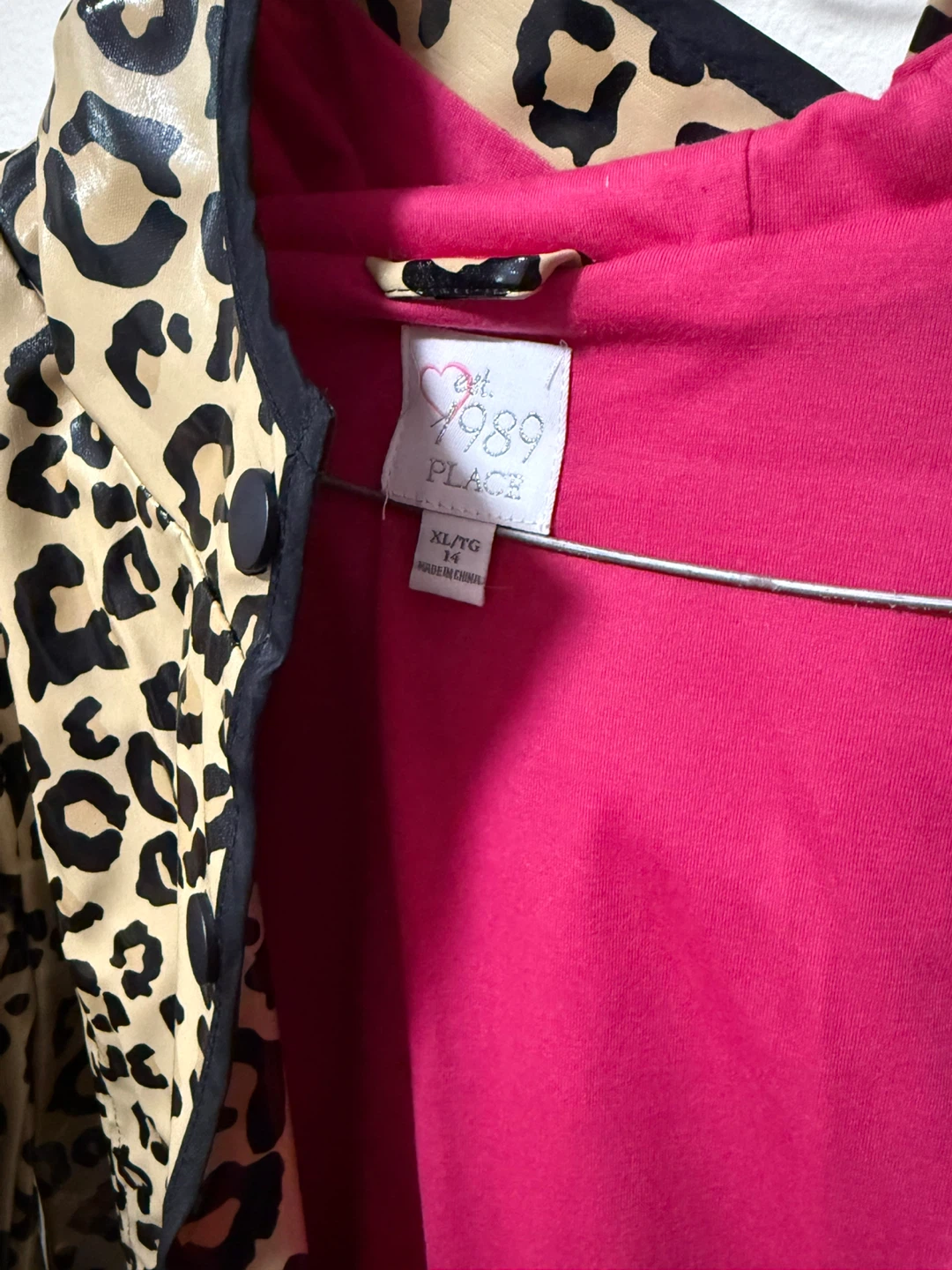 The Children's Place Leopard Print Hooded Raincoat XL - photo 3