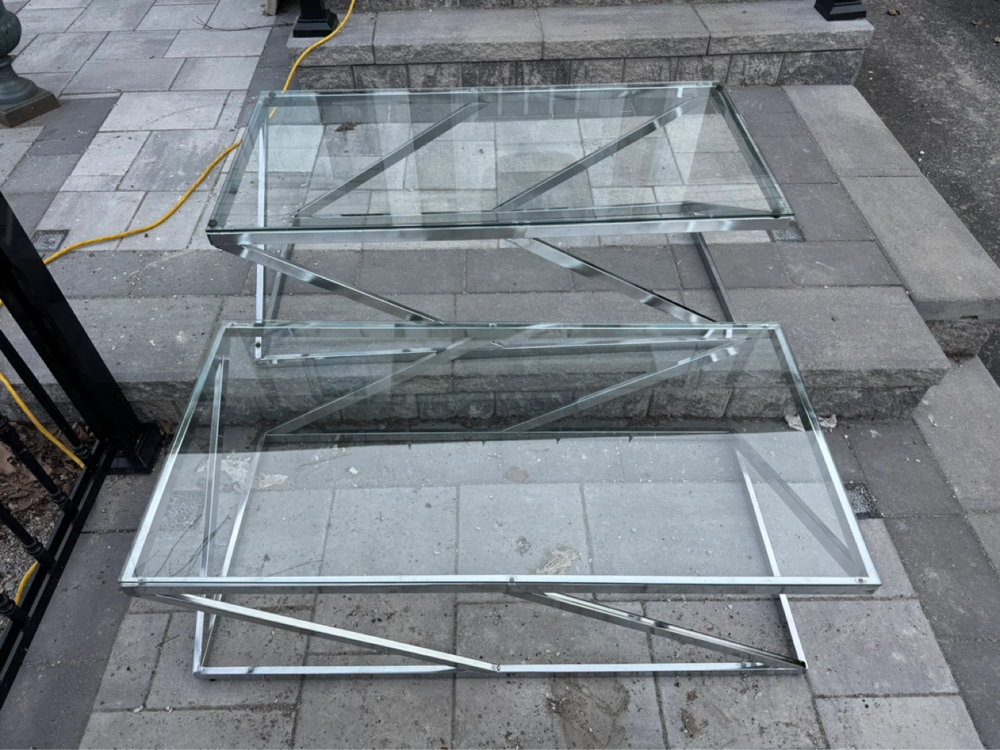 Glass and Chrome Coffee Table - photo 2