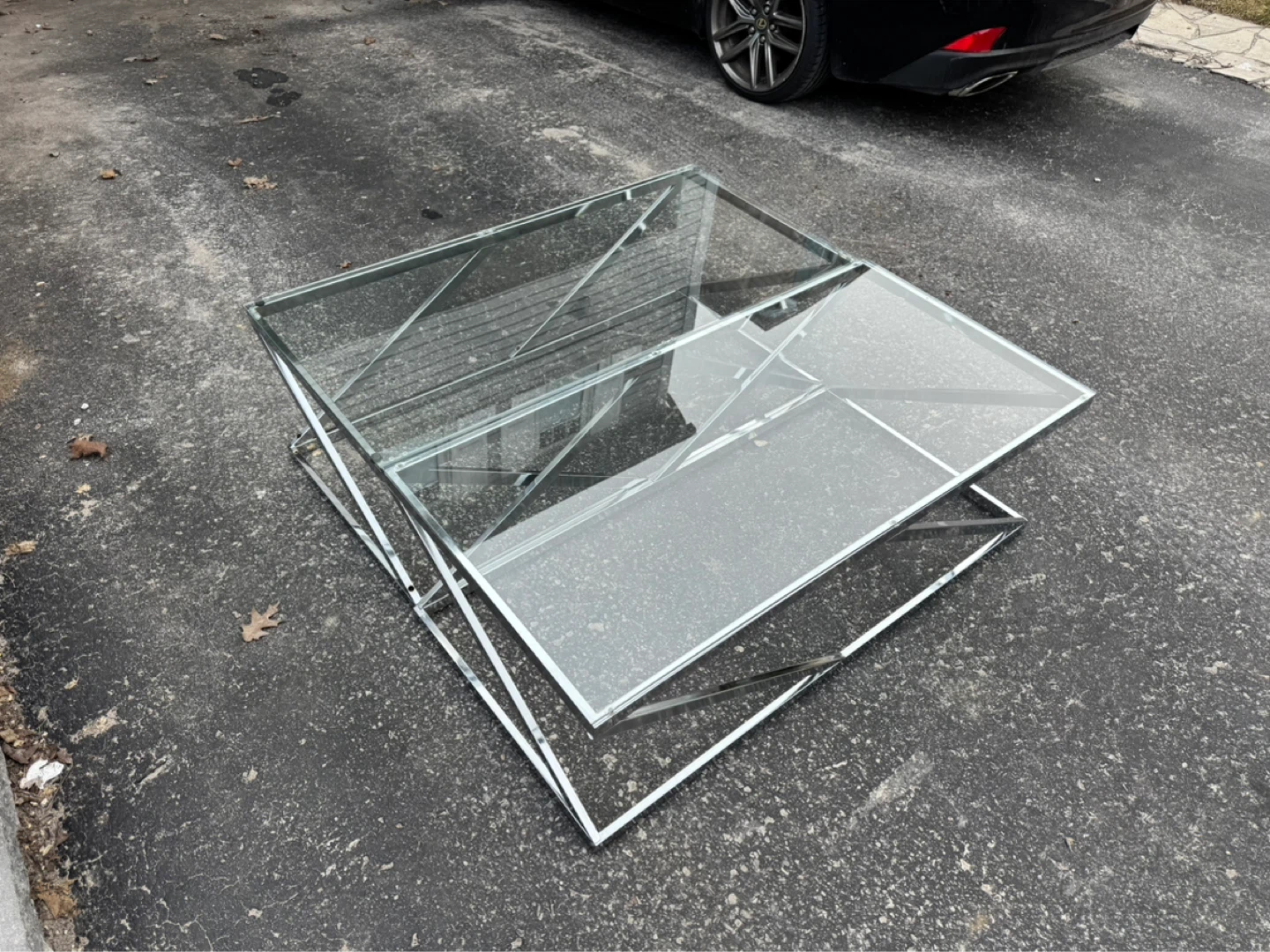Glass and Chrome Coffee Table