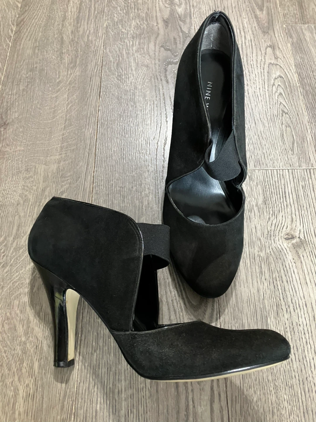 Nine West Black Suede Heels -size 8 - photo 2