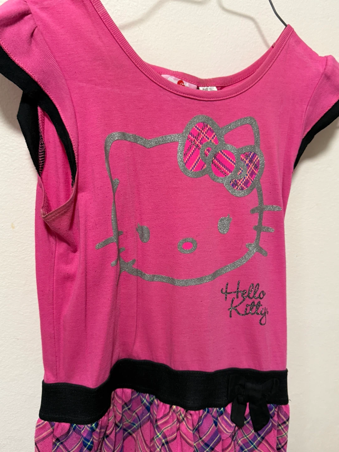 Hello Kitty Pink Plaid Dress - Girls Size Medium - photo 3