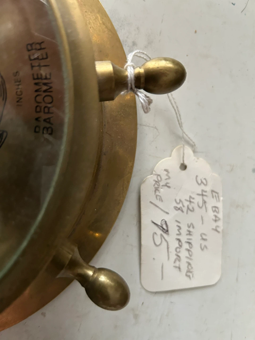 Brass Ship's Wheel Barometer - photo 3
