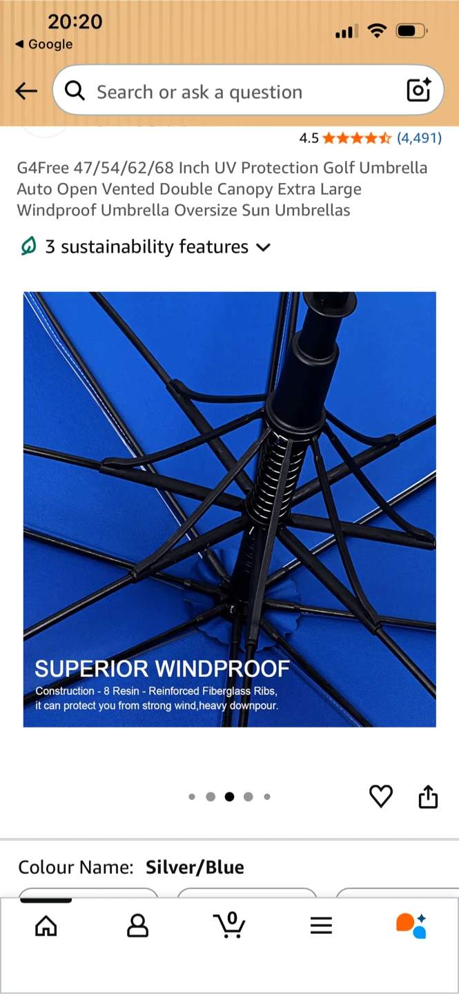 G4Free 62 Inch UV Protection Golf Umbrella - photo 3