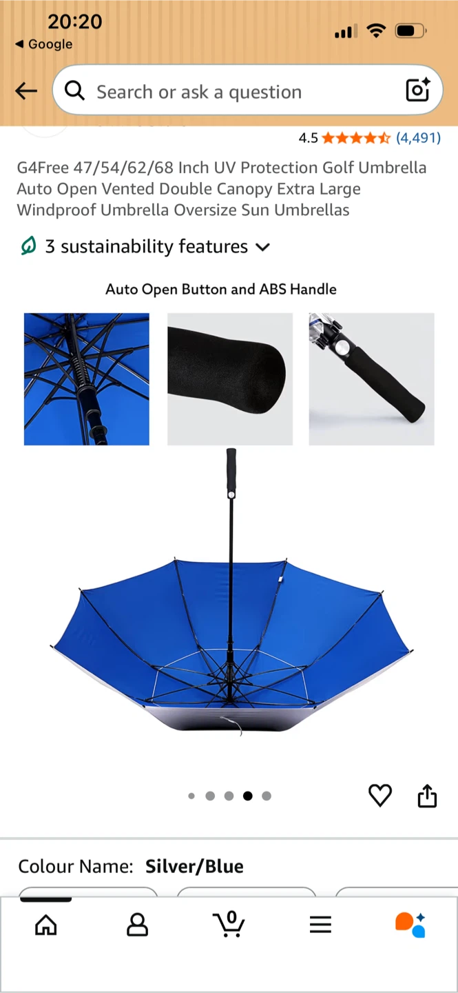 G4Free 62 Inch UV Protection Golf Umbrella - photo 5