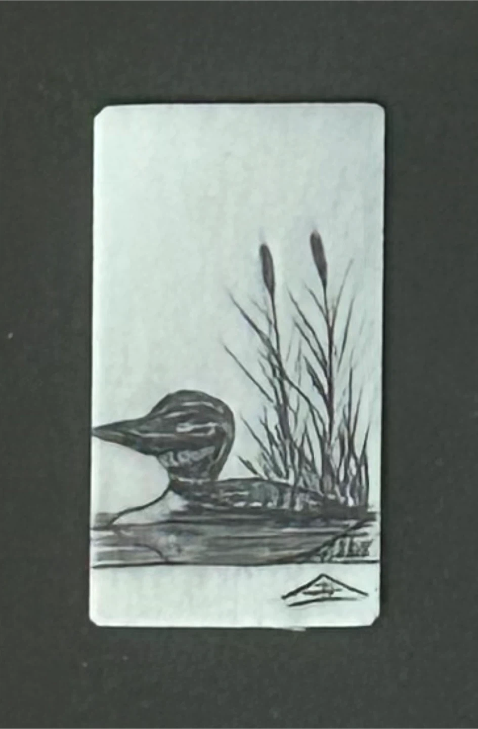 David Goldsmith Scrimshaw Art - Hand-Engraved Loon