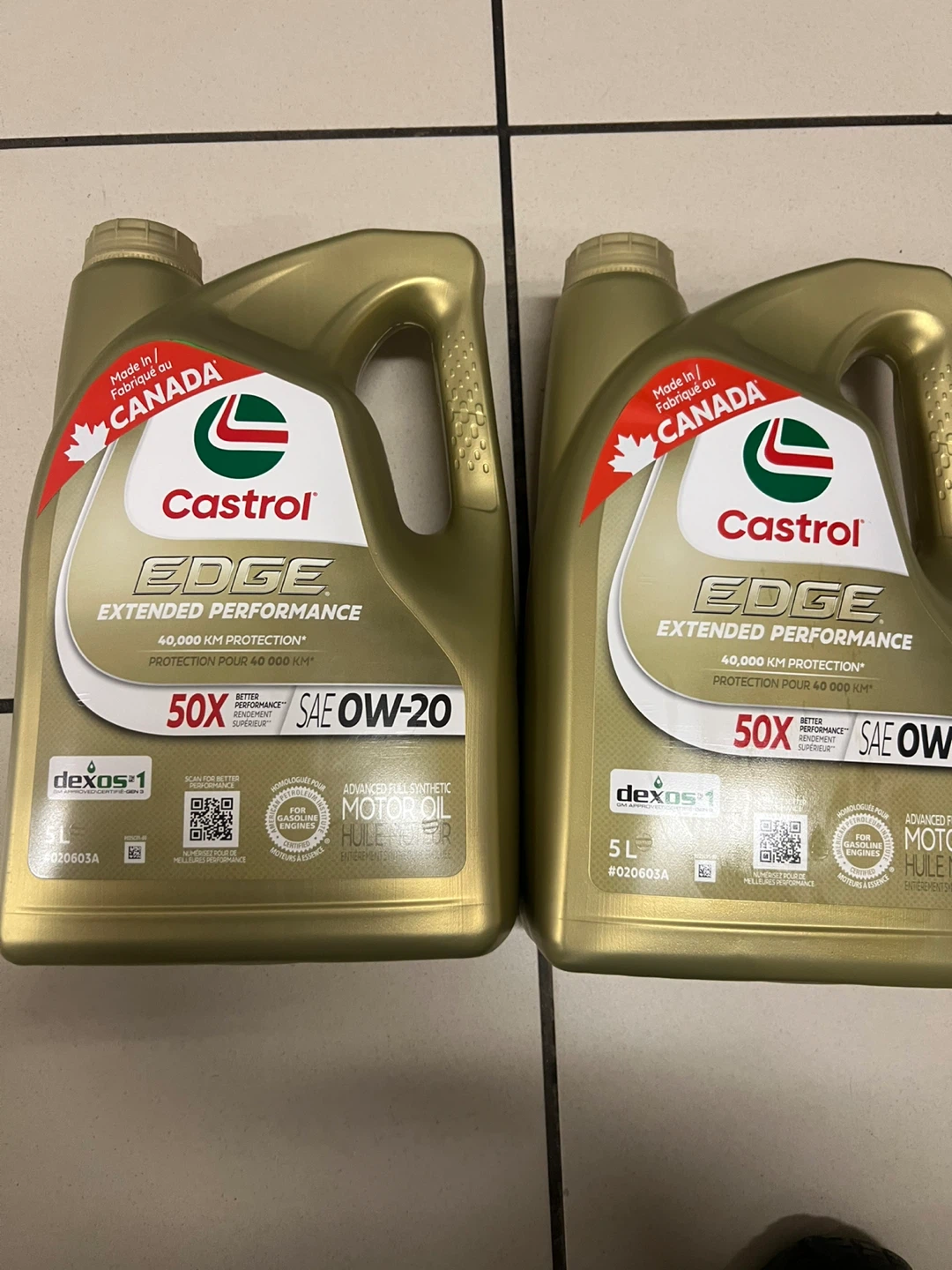 Castrol EDGE Extended Performance 0W-20 Motor Oil - 5L (2 Pack)