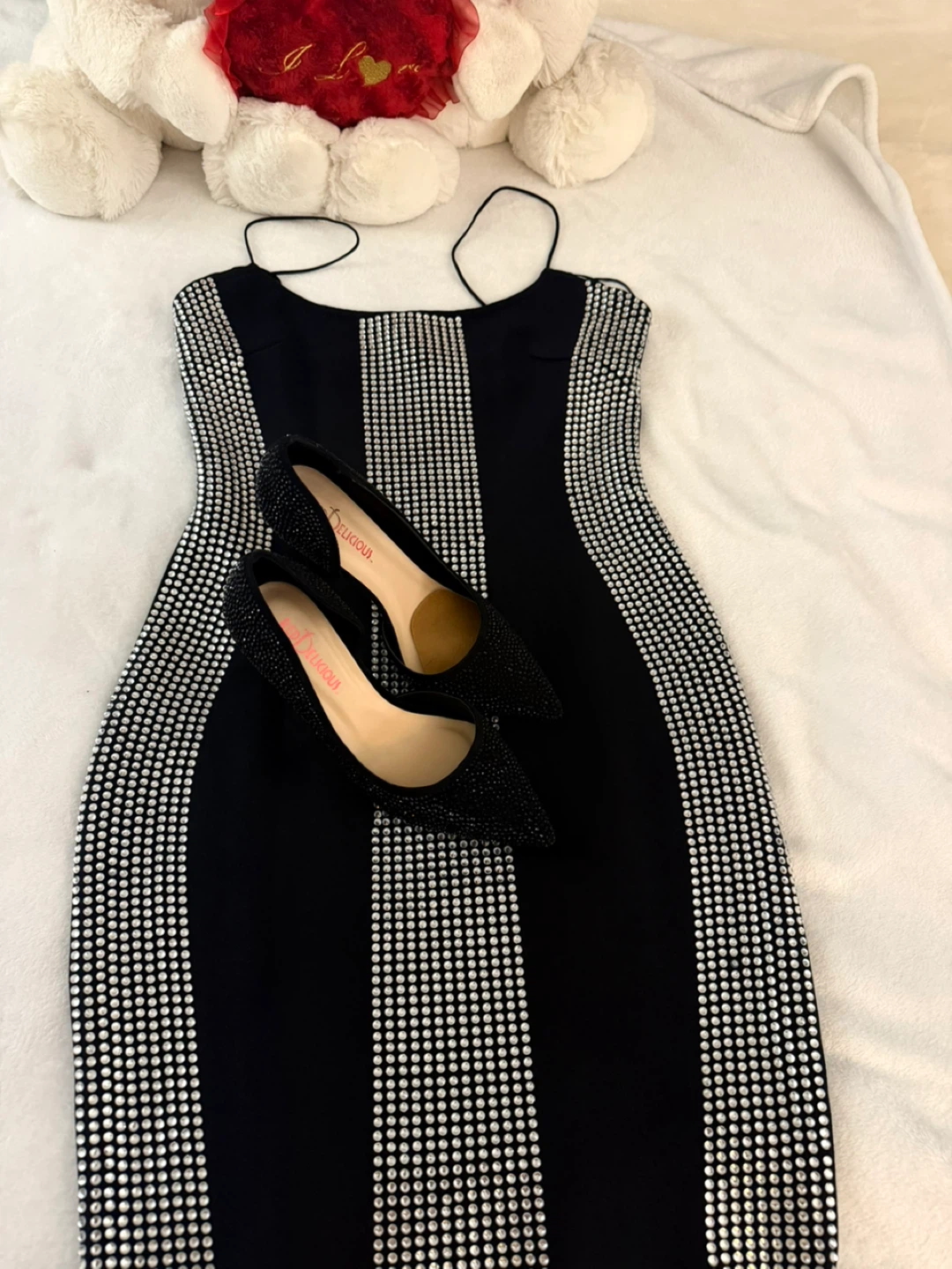 Sparkly Black Spaghetti Strap Mini Dress - photo 3