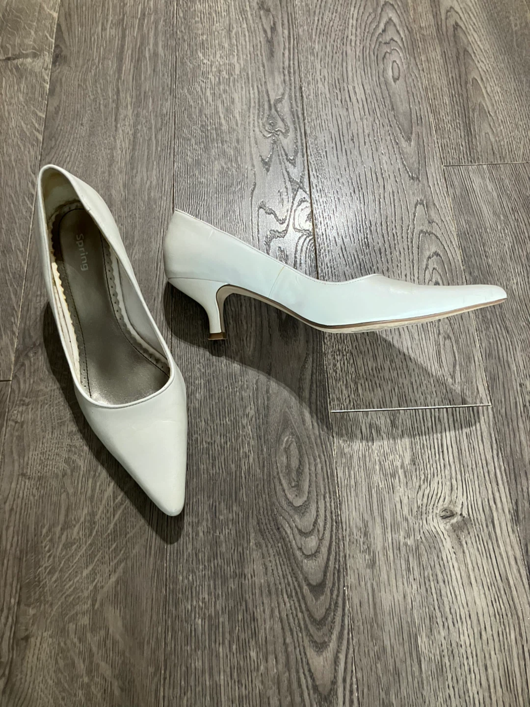 Call It Spring White Kitten Heel Pumps - size 8