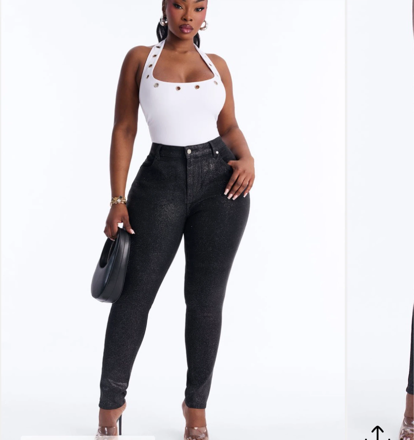 Black Sparkle Skinny Jeans